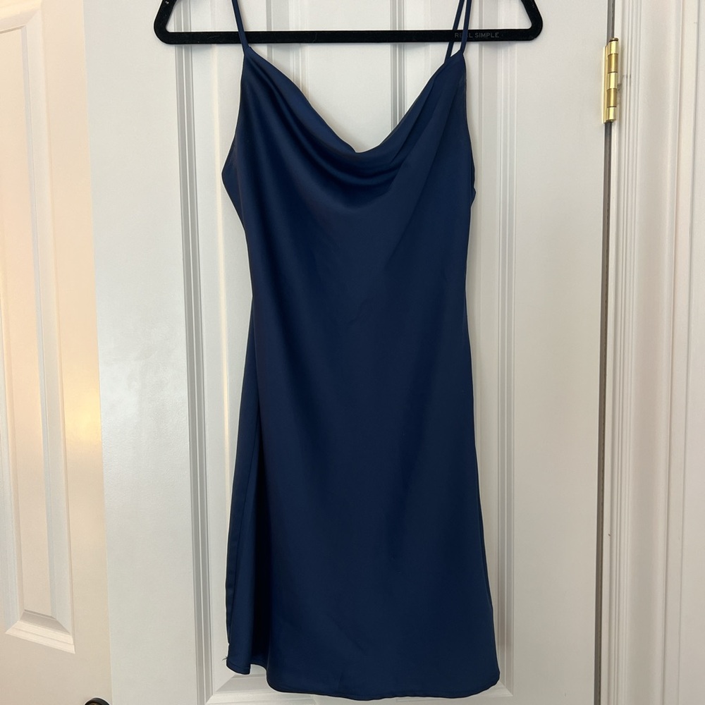 Urban Outfitters Navy blue slip mini dress